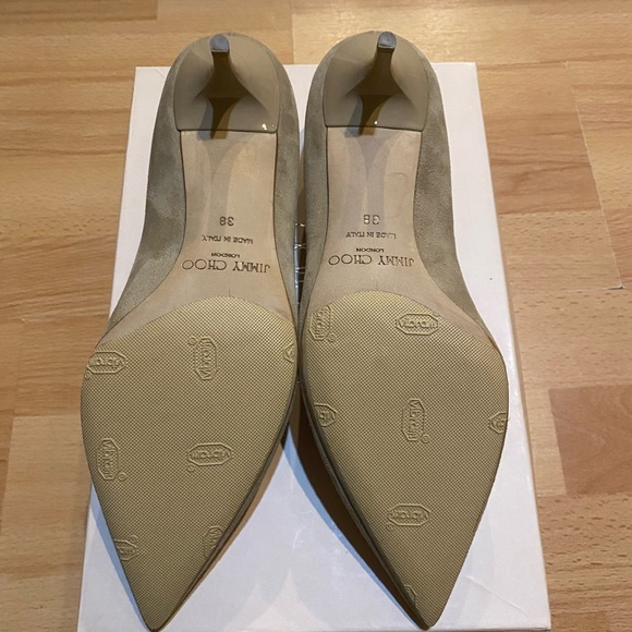 Jimmy Choo pump suede beige heels size 38 - Picture 6 of 8